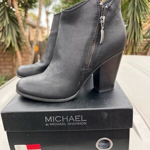 Michael Shannon Sleek Black Ankle Booties